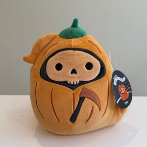 NWT 8” Otto the Pumpkin Grim Reaper Halloween Mallow Mash Squishmallow